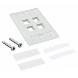 Faceplate Iconeable AMP 4 Puertos Blanco / Marfil ( 2111011-x )