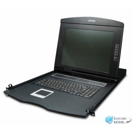 Consola KVM Planet KVM-210-08M LCD 17", con Teclado y TouchPad 08 Puertos usb/ps2 Rackeable 1U