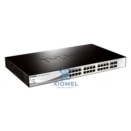 Switch Administrable PoE D-Link DGS-1210-28P 24 Gigabit 4 Puertos SFP