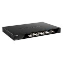 Switch Administrable D-Link DGS-1520-28 PoE 28 Ptos con 2 puertos 10G SFP+ y 2 puertos 10GBASE-T