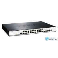 Switch Administrable D-Link DGS-1510-28P PoE 24 Ptos Gigabit 2 10G SFP+ Apilable