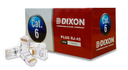 CONECTORES DIXON PLUG RJ45 CAT6 POR CAJA DE 100 Unid (PN:PB88502X-CN)