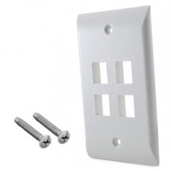 Faceplate Simple AMP 4 Puertos Blanco / Marfil ( 2111024-x )