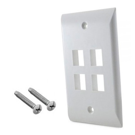 Faceplate Simple AMP 4 Puertos Blanco / Marfil ( 2111024-x )