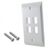 Faceplate Simple AMP CommScope 4 Puertos Blanco / Marfil ( 2111024-x )