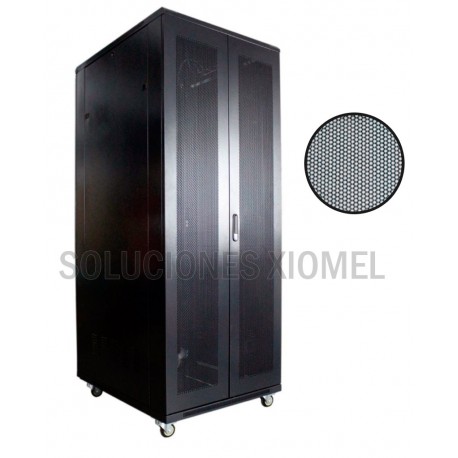 Gabinete de Piso 42RU Puerta Microperforada Doble Hoja 2.10 mts Altura