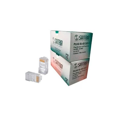Conector Plug RJ45 Satra categoria 6 Paquete 100 unidades