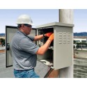 Gabinete de Poste Exterior IP65 8RU Acero Laminado Gris Epoxico