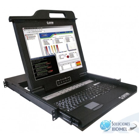 Consola KVM Satra LCD 17", con Teclado y TouchPad 08 Puertos usb/ps2 Rackeable 1U ( 1501011708 )