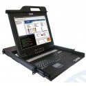 Consola KVM Satra LCD 17", con Teclado y TouchPad 08 Puertos usb/ps2 Rackeable 1U ( 1601011708 )