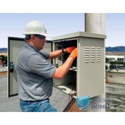 Gabinete de Poste Exterior IP65 4RU Acero Laminado Gris Epoxico