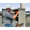 Gabinete de Poste Exterior IP65 4RU Acero Laminado Gris Epoxico