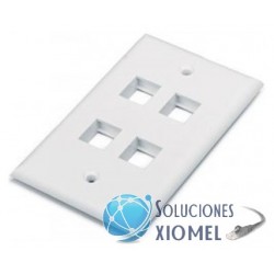 Faceplate 4 puertos Dixon Color Blanco