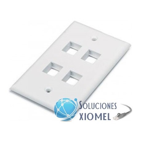 Faceplate 4 puertos Dixon Color Blanco