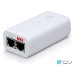Adaptador PoE Ubiquiti U-POE-AF (48 VDC, 0.32 A) puerto Gigabit, equipos UniFi