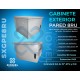 Gabinete de Pared para Exterior IP55 8RU Acero Laminado Gris