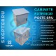 Gabinete de Poste Exterior IP65 8RU Acero Laminado Gris Epoxico