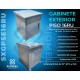 Gabinete de Piso para Exterior IP65 15RU Acero Laminado Gris