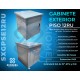 Gabinete de Piso para Exterior IP65 12RU Acero Laminado Epoxica Gris