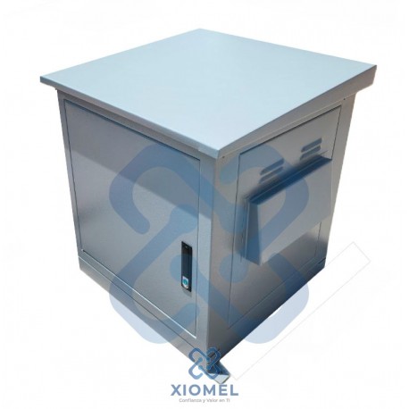 Gabinete de Piso para Exterior IP65 15RU Acero Laminado Gris