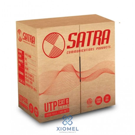Rollo Cable Solido UTP Satra LSZH 24AWG categoria 6 305 metros Gris