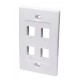 Faceplate 4 puertos Satra Color Blanco ( 0111020401 )