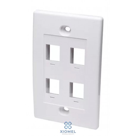 Faceplate 4 puertos Satra Color Blanco ( 0111020401 )