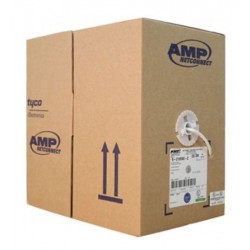 Rollo Cable UTP AMP Sólido 4P Categoria 6 24AWG 250Mh 305 metros Gris